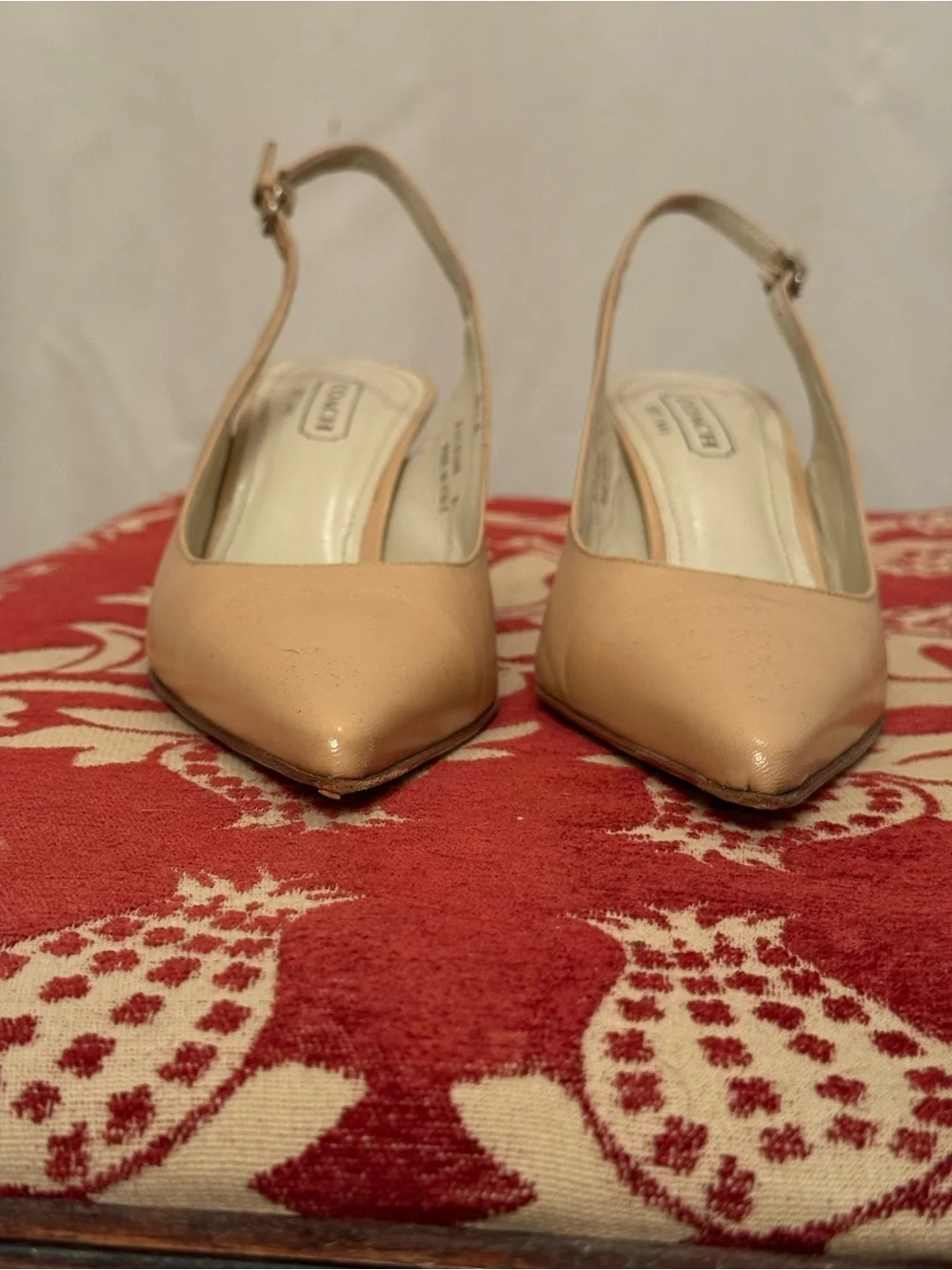 Coach Beige Pointed-Toe Slingback Heels